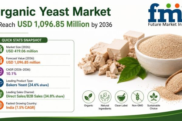 Global Organic Yeast Market to Reach $1,096.85Mn by 2036 as Lallemand Expands B2B Supply Operations