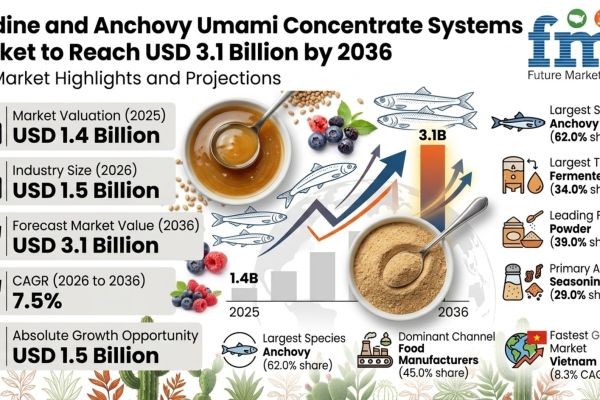 Sardine and Anchovy Umami Concentrate Systems Market to Reach USD 3.1 Billion by 2036