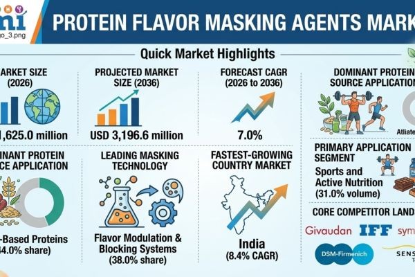 Global Protein Flavor Masking Agents Market Projected to Reach USD 3,196.6 Million by 2036