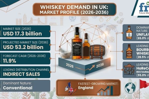 United Kingdom Whiskey Market Poised for Spectacular Surge, Projected to Reach USD 53.2 Billion by 2036