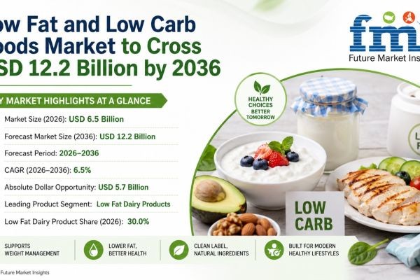 Low Fat and Low Carb Foods Market to Cross USD 12.2 Billion by 2036