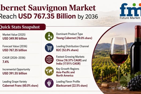 Cabernet Sauvignon Market to Reach USD 767.35 Billion by 2036