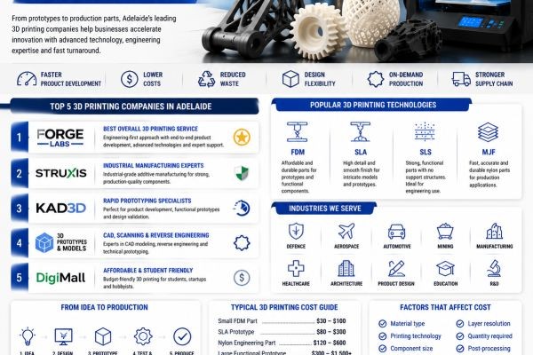 3D Printing Services in Adelaide: Top Companies for Prototyping, Product Development & Manufacturing (2026)