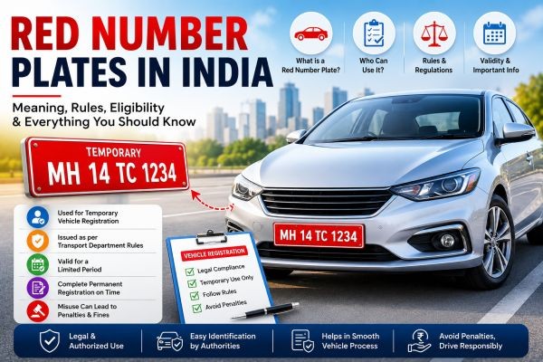 Red Number Plates in India: Meaning, Rules, Eligibility, and Validity Explained