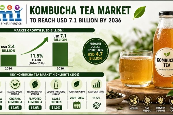 Kombucha Tea Market to Reach USD 7.1 Billion by 2036