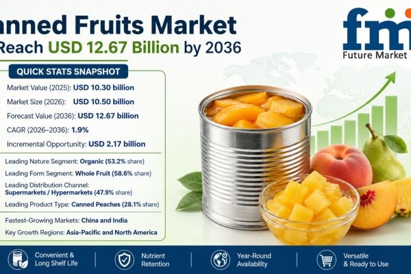Canned Fruits Market to Reach USD 12.67 Billion by 2036