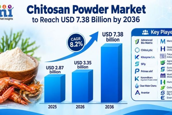 Global Chitosan Powder Market to Reach USD 7.38 Billion by 2036 Driven by Pharmaceutical Excipient Demand, Agricultural Biostimulants, and Clean-Label..