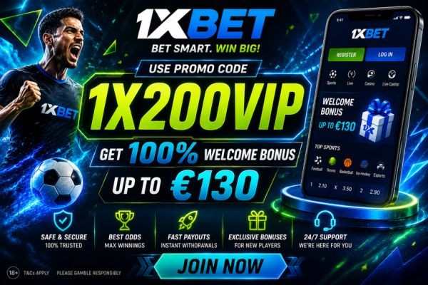 1xBet Promo Code Today 2027: 1X200VIP – €130 Bonus
