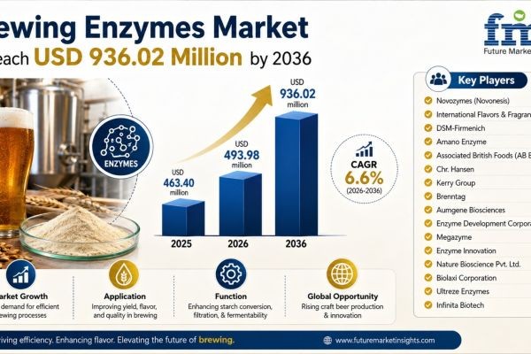 Brewing Enzymes Market to Reach USD 936.02 Million by 2036 Driven by Craft Brewing Proliferation