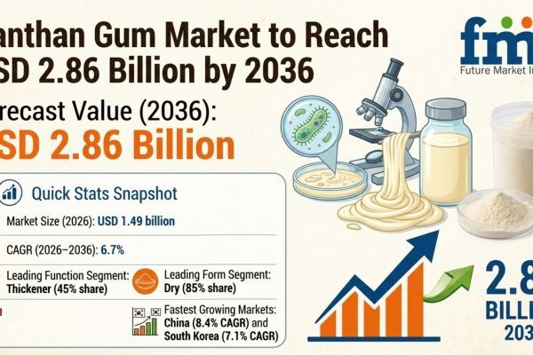 Xanthan Gum Market to Reach USD 2.86 Billion by 2036