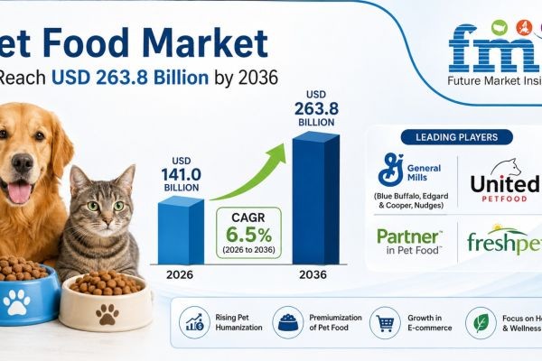 Global Pet Food Market to Reach USD 263.8 Billion by 2036