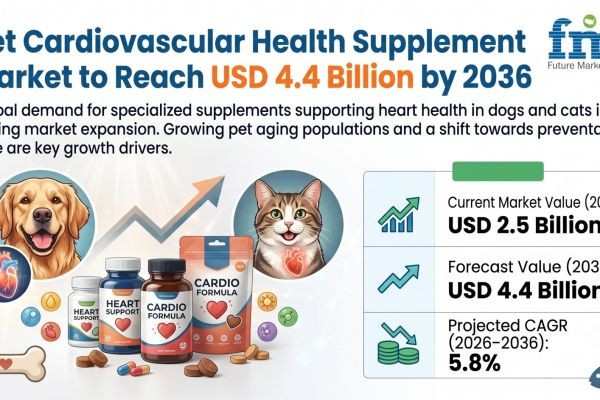 Pet Cardiovascular Health Supplement Market to Reach USD 4.4 Billion by 2036
