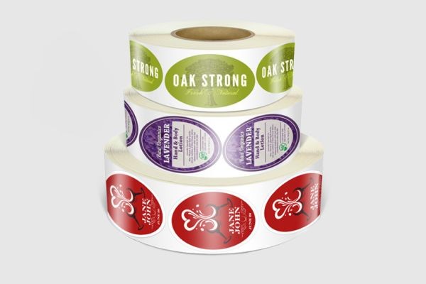 Custom oval roll labels for simple product use