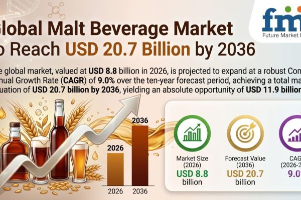 Global Malt Beverage Market to Reach USD 20.7 Billion by 2036 Driven by Energy Drinks, Moderation-Led Propositions, and Individual Retail Buyers