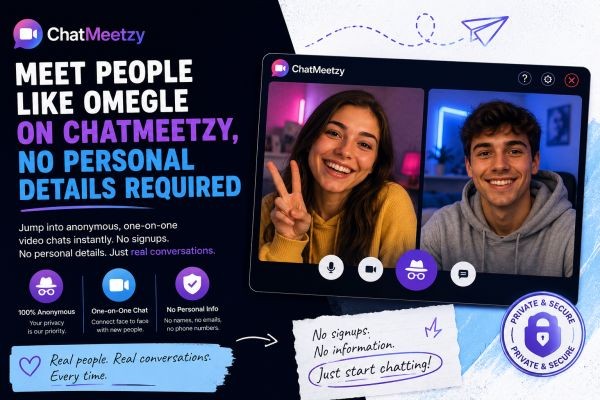 Meet People Like Omegle on ChatMeetzy, No Personal Details Required