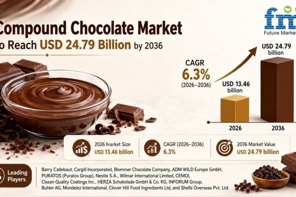 Compound Chocolate Market to Reach USD 24.79 Billion by 2036 Driven by Industrial Bakery Enrobing