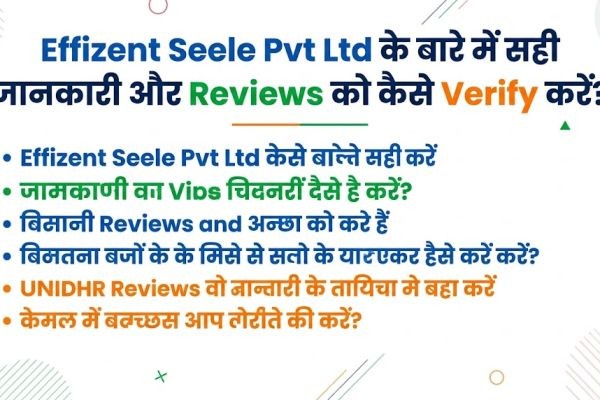 Effizent Seele Pvt Ltd के बारे में सही जानकारी और Reviews को कैसे Verify करें?