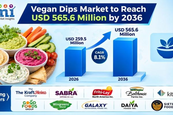 Vegan Dips Market to Reach USD 565.6 Million by 2036