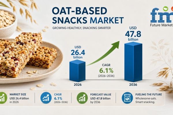 Oat-Based Snacks Market to Reach USD 47.8 Billion by 2036 Driven by Beta-Glucan Heart Health Claims, Savory Innovation, and Functional Synbiotic Formu..