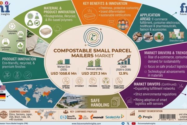 Compostable Small Parcel Mailers Market Registers a Strong 12.9% CAGR During the Forecast Period