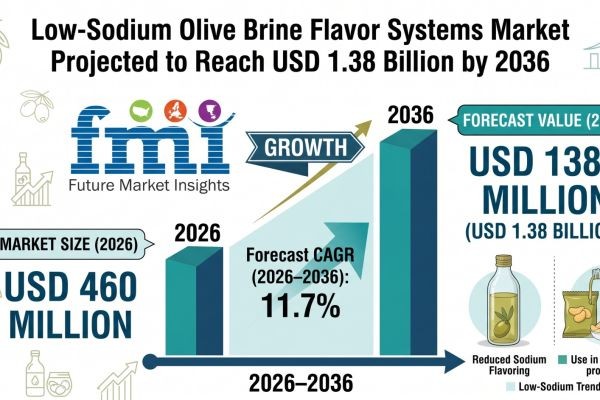 Low-Sodium Olive Brine Flavor Systems Market Projected to Reach USD 1.38 Billion by 2036