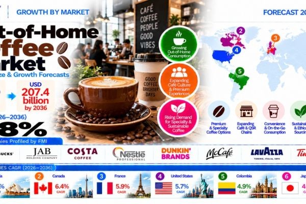 Out-of-Home Coffee Market to Reach USD 207.4 Billion by 2036 at 5.8% CAGR Rising demand for specialty espresso beverages