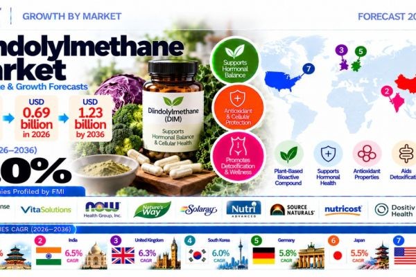Global Diindolylmethane Market to Reach USD 1.23 Billion by 2036
